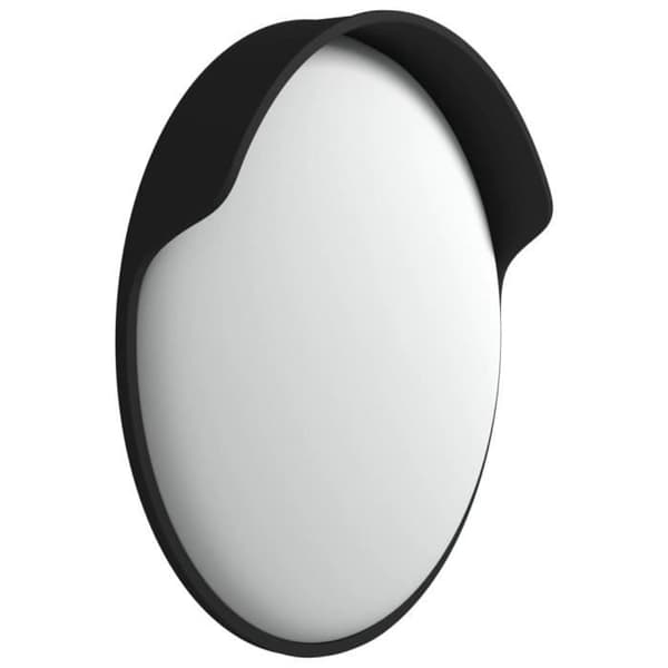 Svart utomhus konvex trafikspegel 45 cm polykarbonat