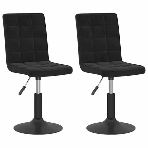 vidaXL Snurrande matstolar set om 2 svart sammet 335738