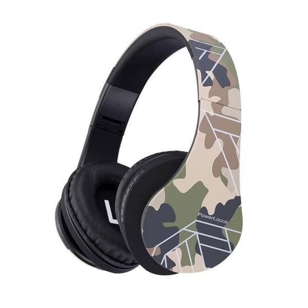 Bluetooth-hörlurar - PowerLocus - Camo - För Barn - Hopfällbar - Över örat