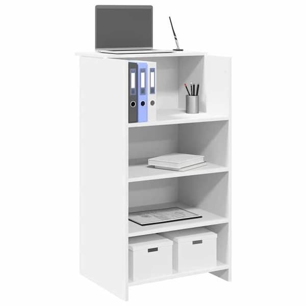 vidaXL Måttligt vit receptionsdisk 55x50x103,5 cm ingenjörsträ, receptionsdisk, reception av lounge, disk av 859015