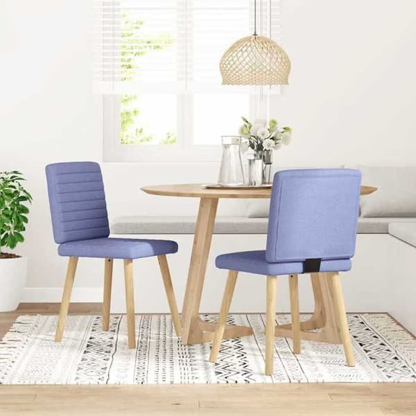 vidaXL Matstolar set om 2 blå jeans tyg 4101184