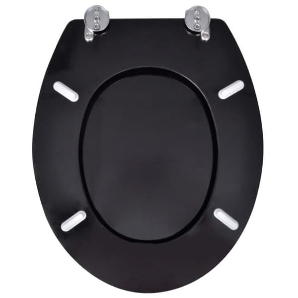vidaXL Toalettsits med MDF-lock Enkel Design Svart