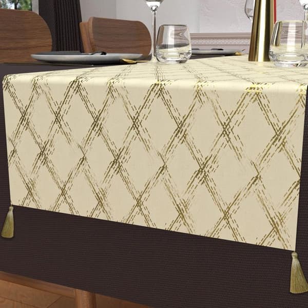 Festlig bordslöpare i ren bomull 40x180 cm CELESTE guld, av Soleil d'Ocre