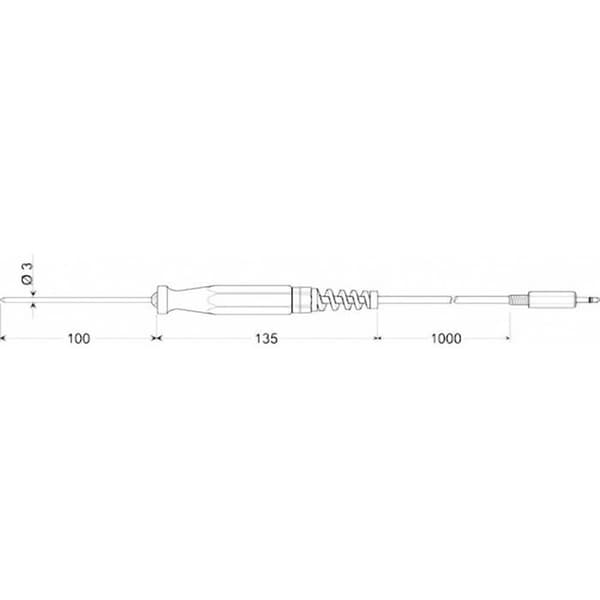 Greisinger GES 175 Sticksensor -70 till 200 °C Pt1000 sensor