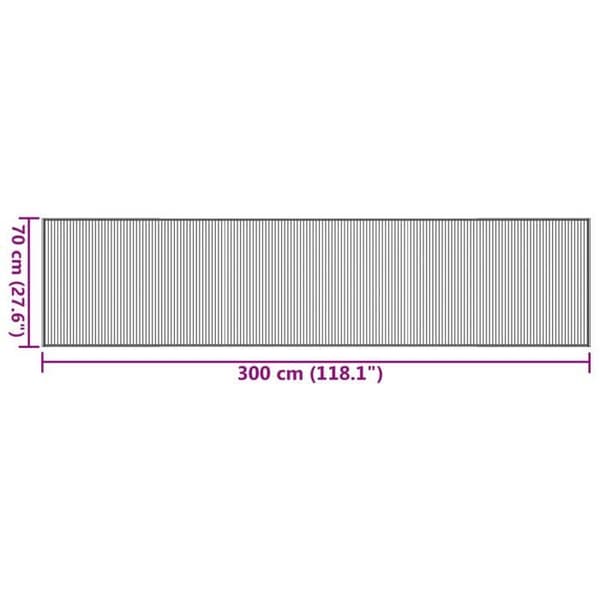 vidaXL Grå rektangulär matta 70x300 cm bambu, vardagsrumsmatta, köksmatta, rektangulär matta, sovrumsmatta till 376880