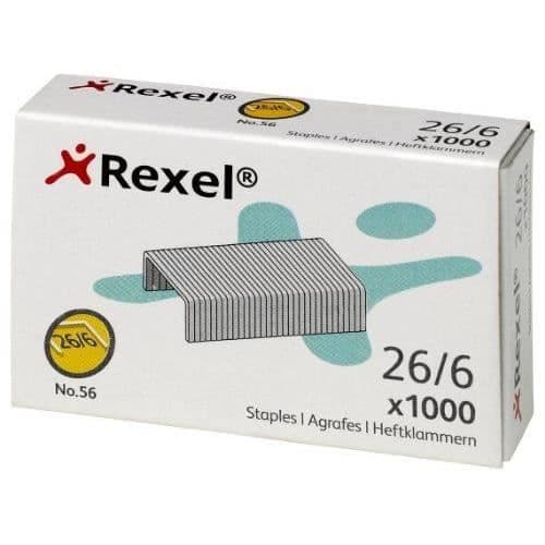 Rexel - förpackning med 100 nr 56 (26/6) häftklamrar, 0