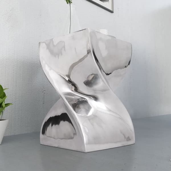 vidaXL Sidobord / Pall Twisted Shape Aluminium Silver