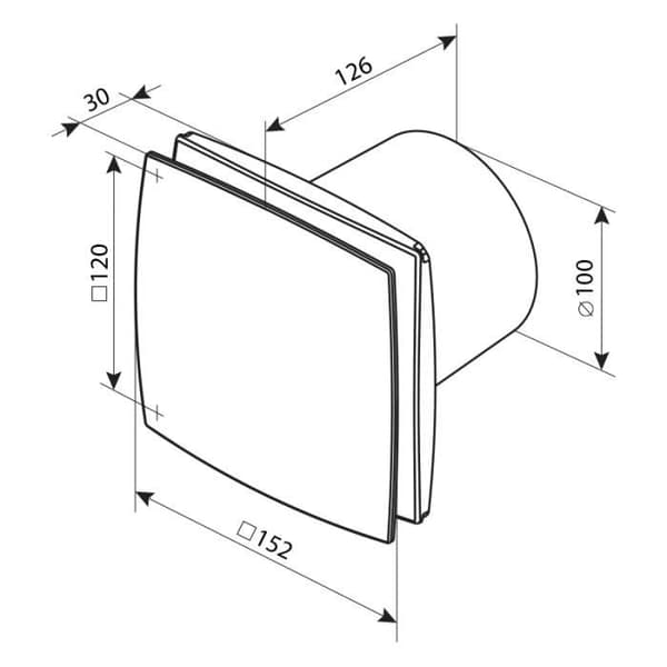 VENTS - DESIGN luftutsug med timer (220-240V)