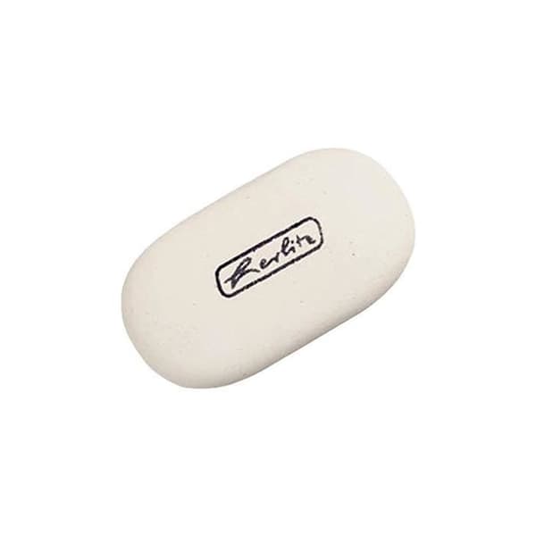HERLITZ oval vit gummi suddgummi för grafit - 49×18×110 mm
