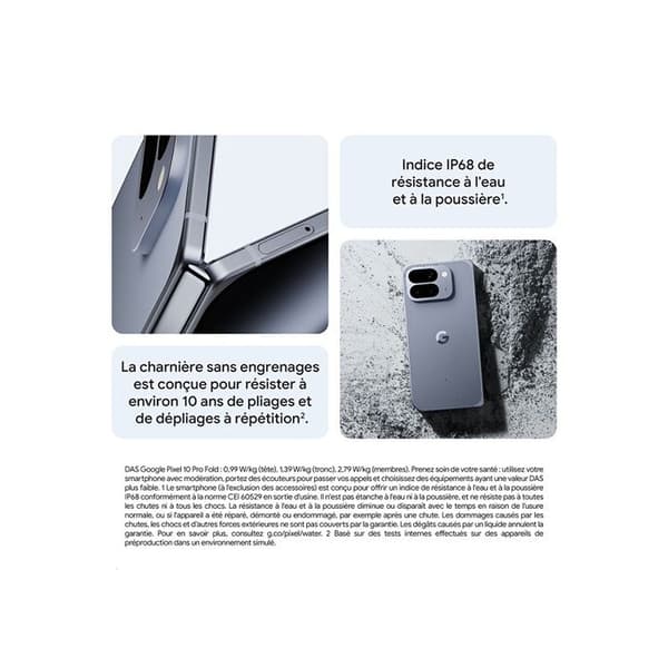 Smartphone - GOOGLE - Pixel 10 Pro Fold - 512 Go - 16 Go RAM - 6,4 tum OLED