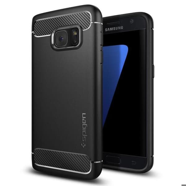 Skyddsskal för Samsung Galaxy S7 - Spigen Rugged Armor - Svart