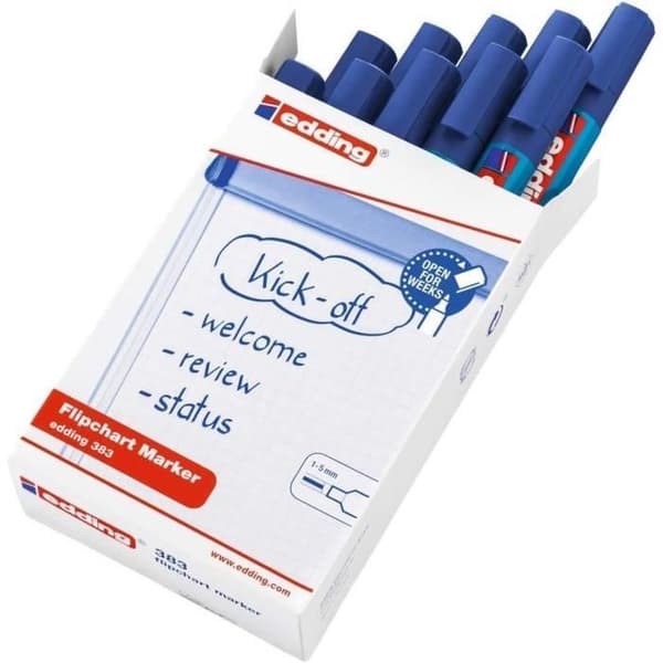 Ställ för häst - EDDING - 383 - 10-pack - Blå - Sned spets 1-5 mm