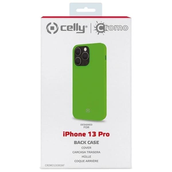 Baksida - CELLY - iPhone 13 Pro - Fluorescerande kromfinish - Grön - Kompatibel med iPhone 13 Pro