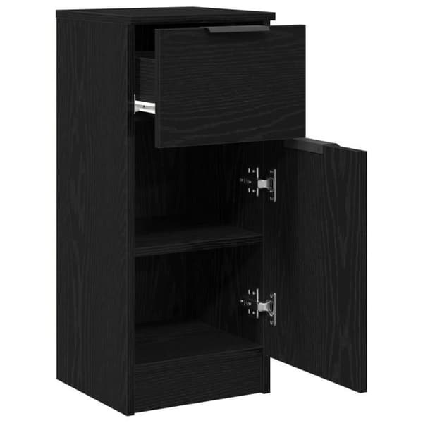 Buffé bas - Svart ek - 1 dörr - Massivt trä - Chic elegans