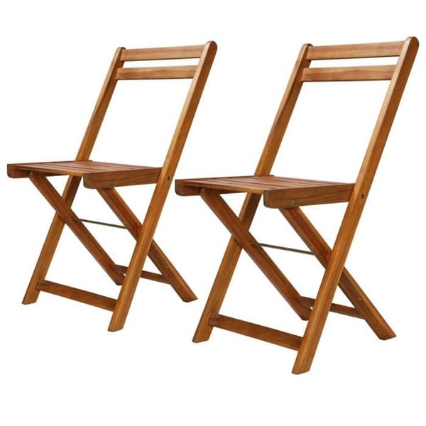 vidaXL 2x Bistrostol Solid Acacia Wood Hopfällbar Trädgårdsstol 44012