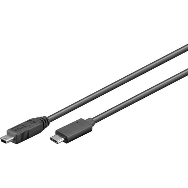 USB-kabel - MICRO CONNECT - USB3.1CMB505 - 0,5 m - USB C till Mini-USB B - Svart
