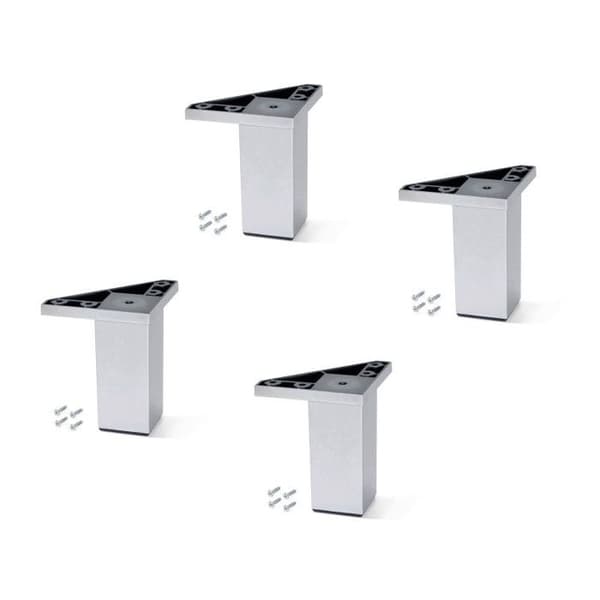 Set om 4 ben för möbel Alumix 1 - höjd 100mm - Plast - förkromad