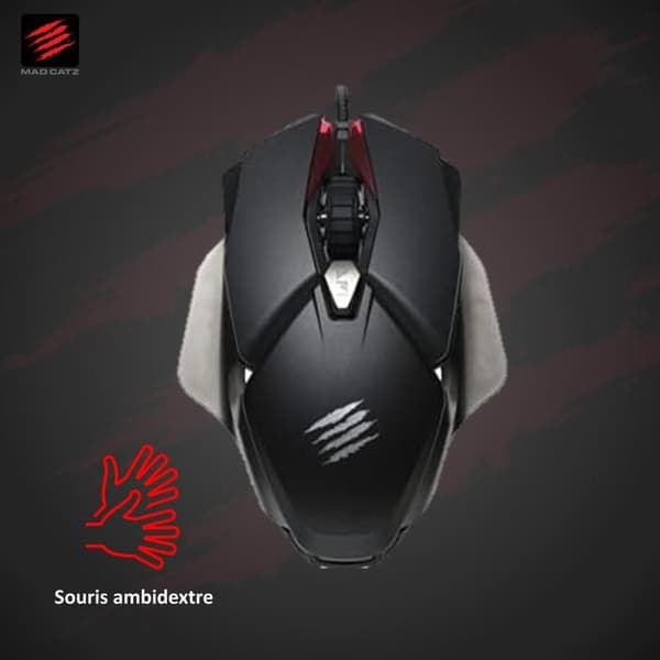 Madcatz B.A.T. 6+ Ambidextrous Gaming Mouse - 16000 DPI & 2000Hz sensor - 2ms DAKOTA Switch - Handledsstöd