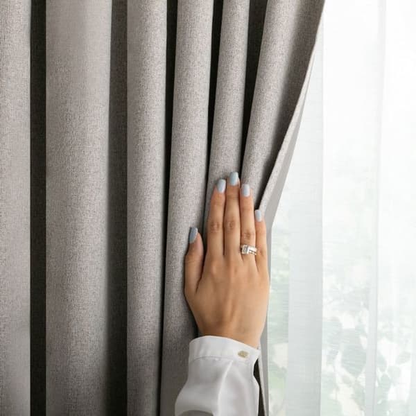Mörkläggande gardin - RESTILO - Beige - 140 x 250 cm - 100% polyester