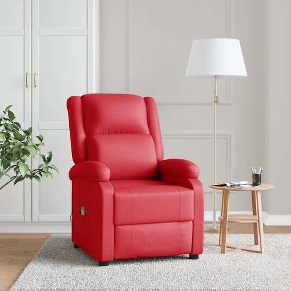 vidaXL Massagefåtölj Röd Konstläder 340167