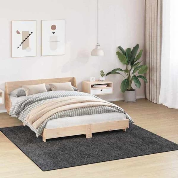 Matta - VIDAXL - Lugg anti-glid - Mörkgrå - 200 x 200 cm - Polypropen