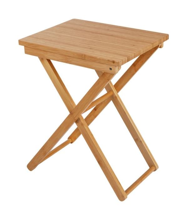 Fällbart sidobord - WENKO - MAUI - Bambu - Kompakt - 42x52x31 cm