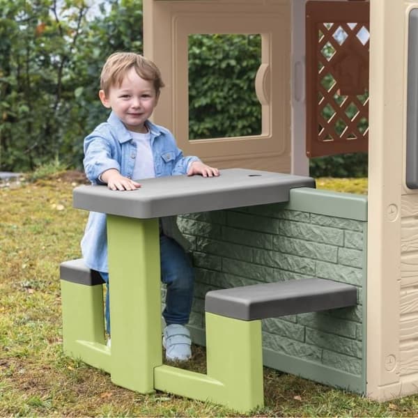 Smoby Life - Anpassningsbart Picknickbord för Smoby-hus - 2 bänkar
