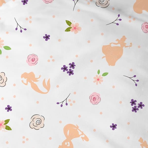 Barnsängkläder 100% Bomull - DISNEY PRINSESSA BAL - Vit - 140x200+63x63cm