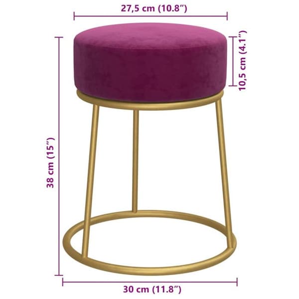 vidaXL Rund Pall Lila Sammet, 1.91 kg