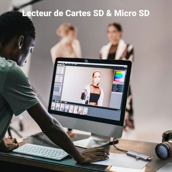 Multifunktionell USB-C-adapter - UGREEN - Med PD - Grå