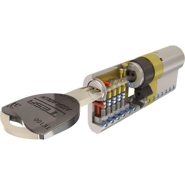 Tesa Assa Abloy Säkerhetscylinder TK100 Dubbelkoppling Kort Spak