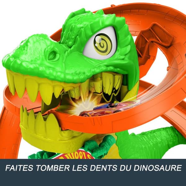 Hot Wheels-T-Rex Eldslagsmål-Dinosaurie Set Med Lastbil - 4 år+- JBM73