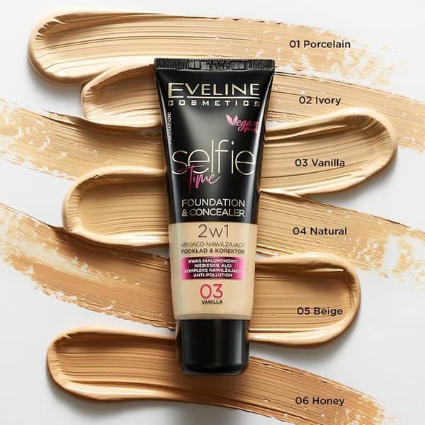 Foundation och concealer - EVELINE - Selfie Time - n°03 Vanilj - 30 ml - Beige