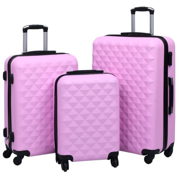 vidaXL 3-delad resväska Set Rosa ABS 92414