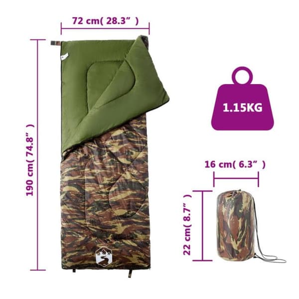 Sovsäck - vidaXL - 94461 - Kamelånga - Polyester 190T - 190x72 cm