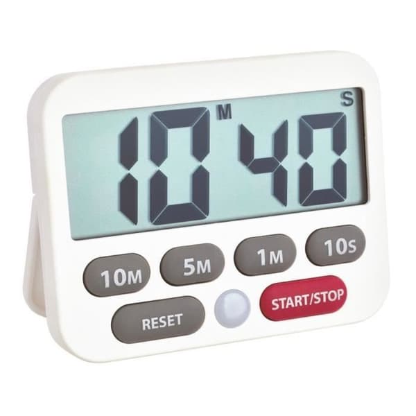 TFA Dostmann Digital timer och stoppur, plast, vit, 9 x 2 x 9 cm