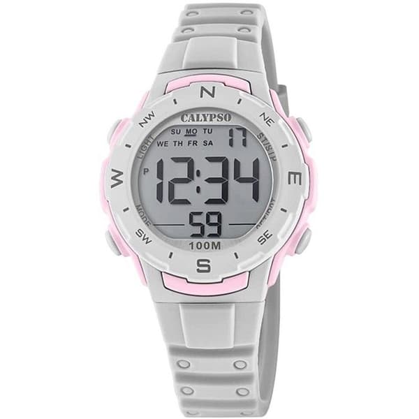 Barnklocka - CALYPSO - Calypso grå/rosa - Analog - 34mm - Unisex