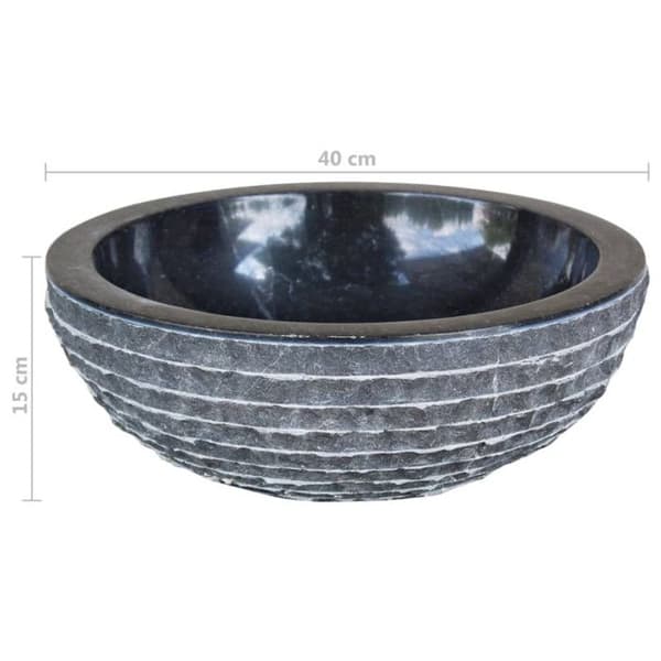 vidaXL Marmor Diskbänk 40 cm Svart