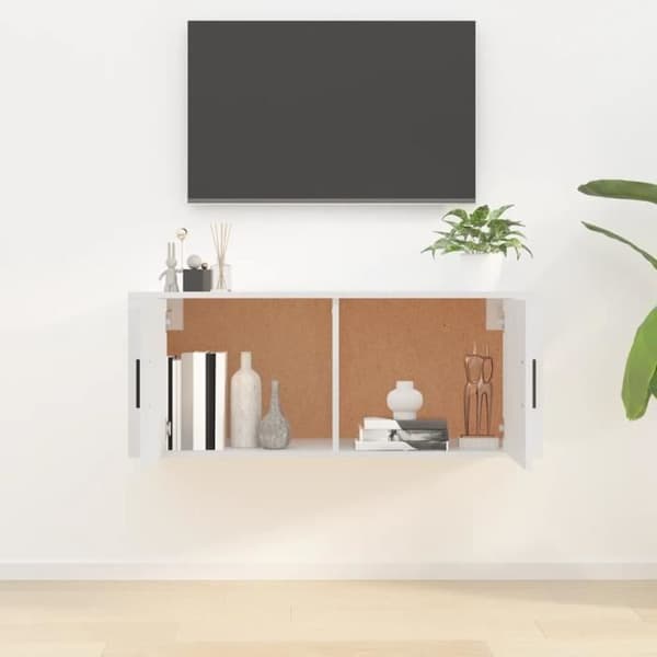 816632 vidaXL Väggmonterad TV-möbel Vit 100x34,5x40 cm