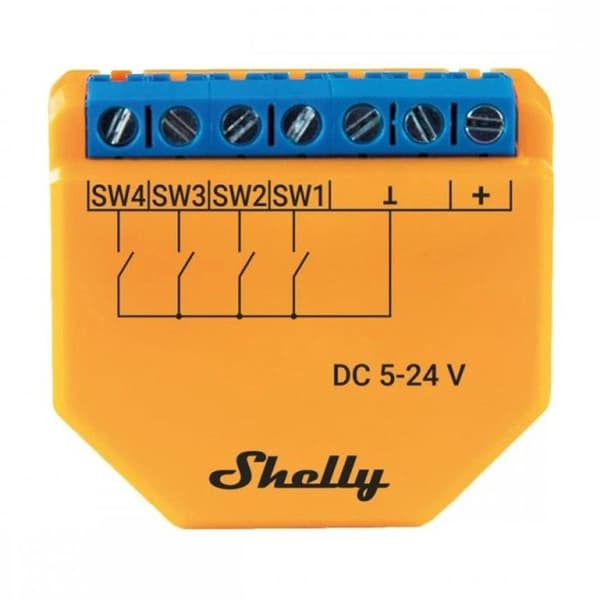 Kit säkerhet - SHELLY - Shelly Plus i4 DC - WiFi & Bluetooth - 4 digitala ingångar