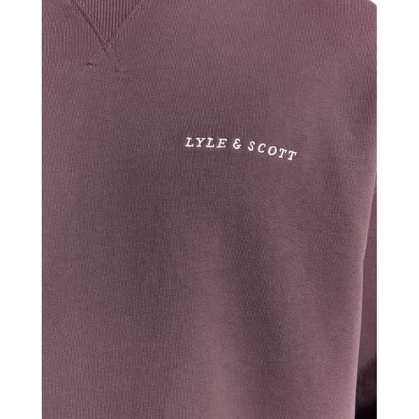 Lyle & Scott sweatshirt med rund hals och borstat tryck