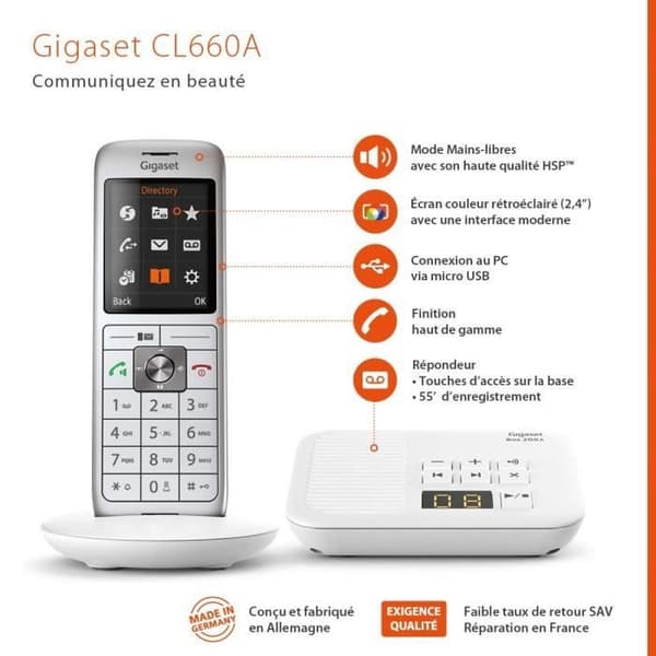 GIGASET Fast telefon CL 660 A Vit
