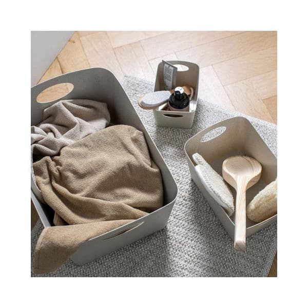 Förvaringslåda - VI STÄDAR ALLT! - Beige - Ekologisk - Rektangulär - 22 cm i höjd
