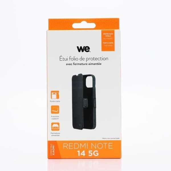 WE Etui folio FERMETURE AIMANTEE XIAOMI REDMI NOTE 14 5G svart