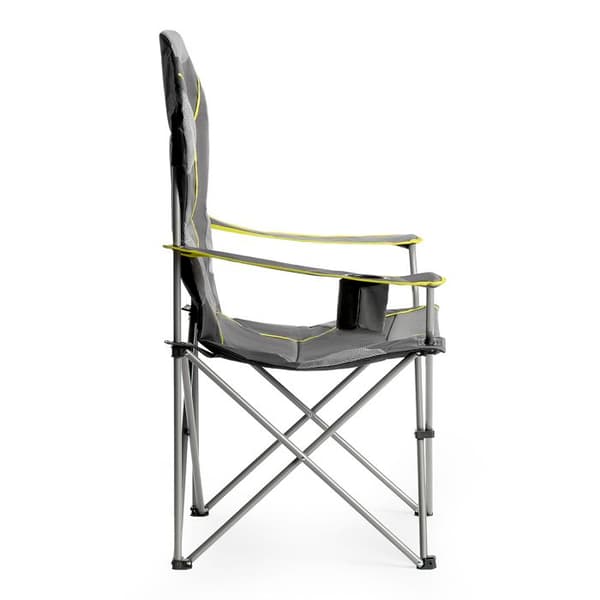 Fällbar campingstol - NILS CAMP - NC3080 - Grå-Lime - Maximal belastning 130 kg - Fällbar - Koppställ