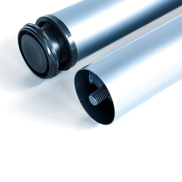 Emuca Set med 4 bordsben, diameter 60mm, H 830mm, Stål, Målad aluminium