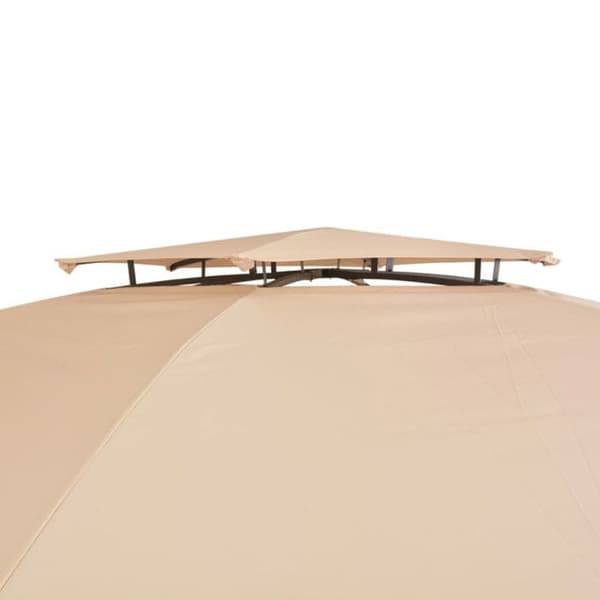 Chapiteau - vidaXL - Hexagonal - 360 x 265 cm - Beige - Självbärande