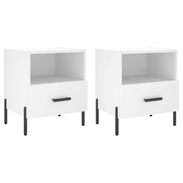 vidaXL Sängbord 2 st Vit 40x35x47,5 cm Konstruerat trä 827453