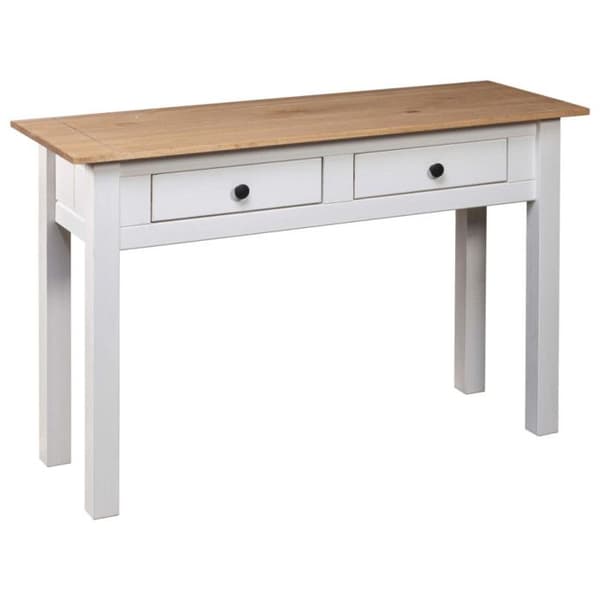 vidaXL Konsolbord Vit 110x40x72 cm Solid Pine Panama Serie 282681