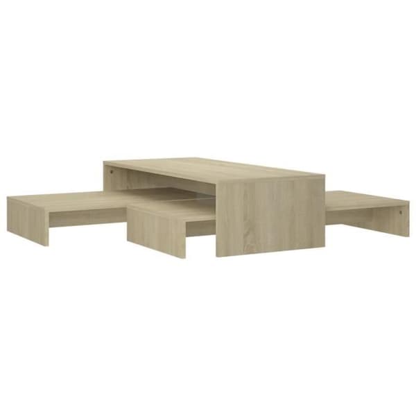 vidaXL Nesting Soffbordsset Ek 100x100x26,5 cm Spånskiva
